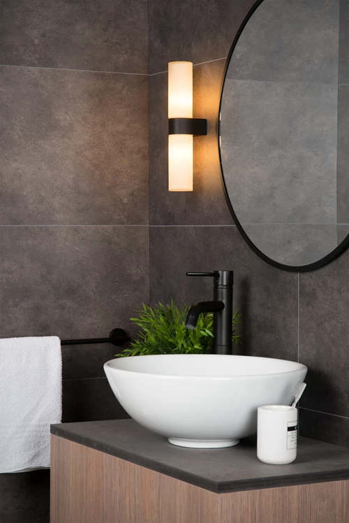 Lucide JESSE - Applique murale Salle de bains - 2xG9 - IP44 - Noir - ambiance 4